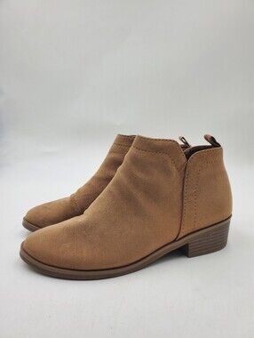 Women’s Tan Suede Ankle Booties - Classic Everyday Style